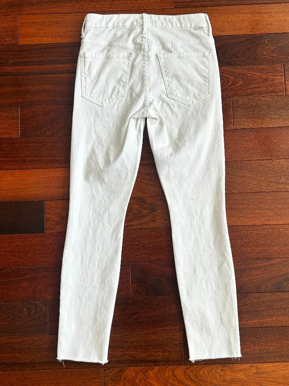 MOTHER The Looker Ankle Fray High Waisted Skinny Jeans in White Size 26 - Picture 3 of 9